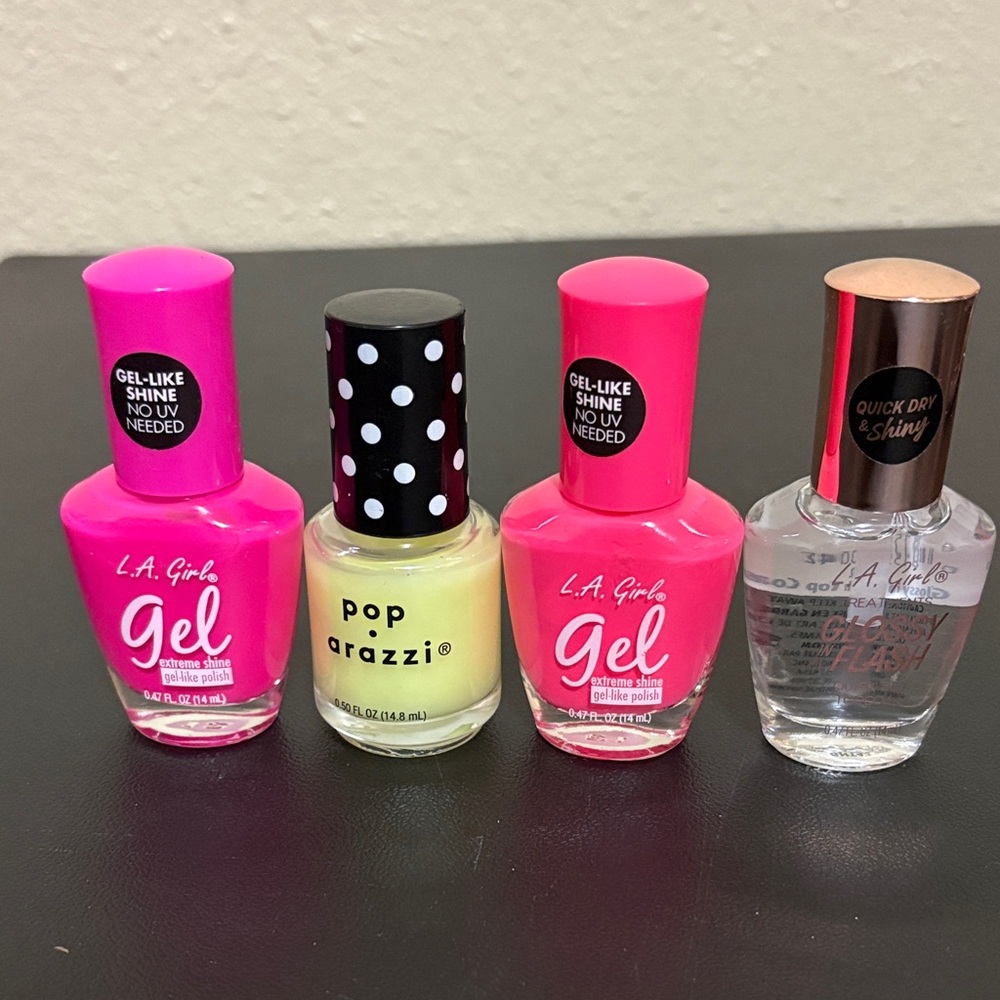 LA Girl Gel Nail Polish Set - Pink and Clear